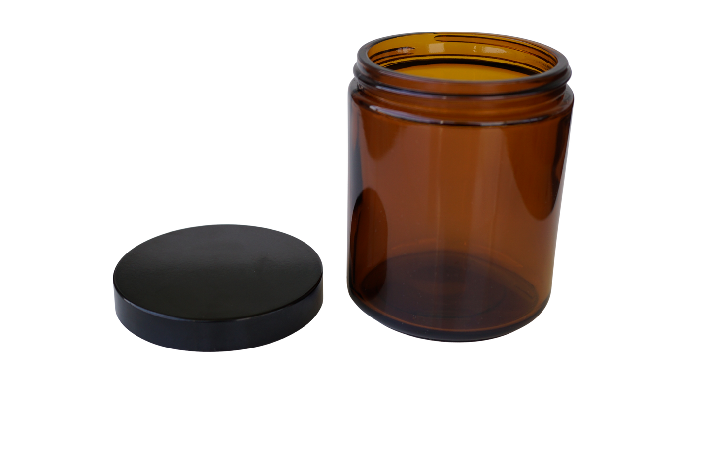 9oz Straight Sided Jar & Lid - Amber