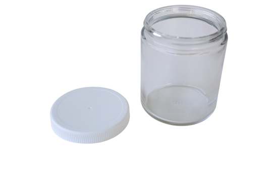 9oz Straight Sided Jar & Lid - White
